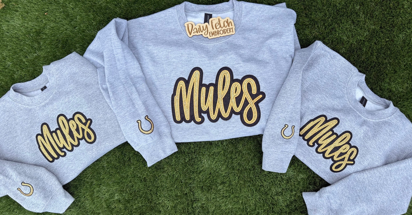 Mules Vinyl Embroidered Sweatshirt