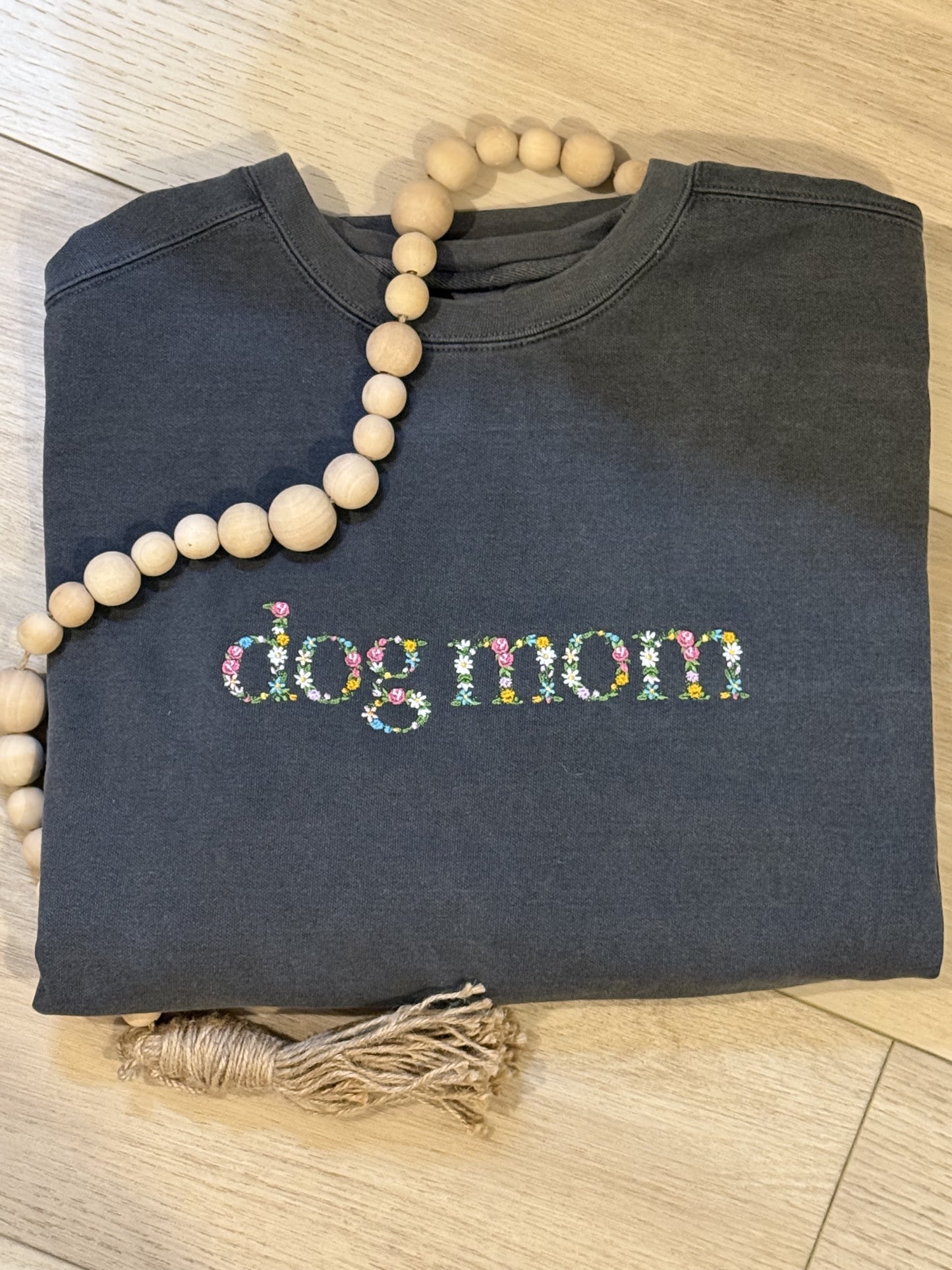 Dog Mom Embroidered Crew