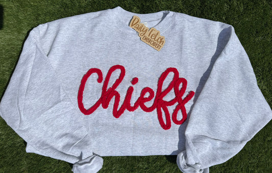 Chiefs Yarn Embroidered Sweatshirt(Ash)