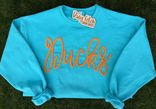 Ducks Embroidered Yarn Sweatshirt
