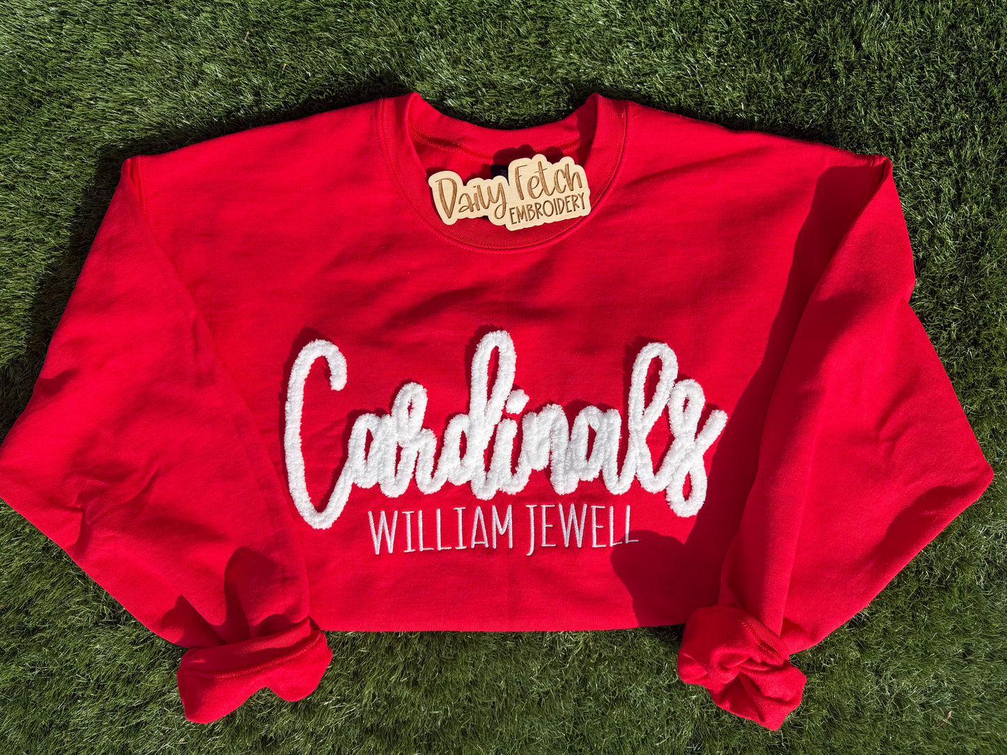 Cardinals William Jewell Yarn Embroidered Sweatshirt