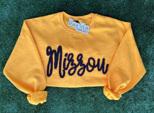 Mizzou Yarn Embroidered Sweatshirt