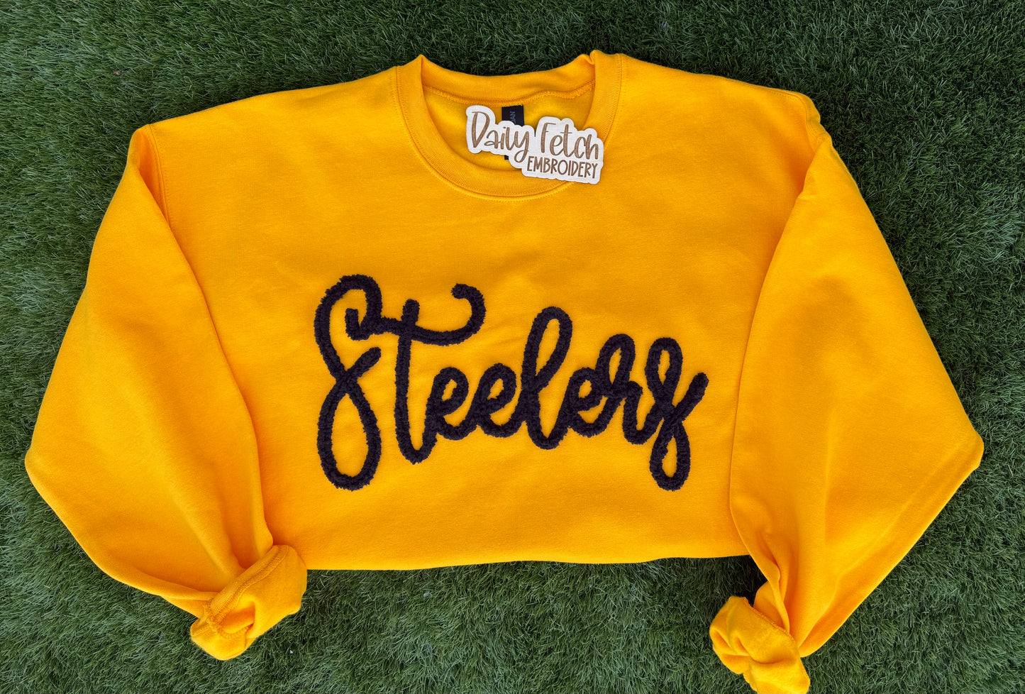 Steelers Yarn Embroidered Sweatshirt