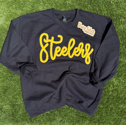 Steelers Yarn Embroidered Sweatshirt