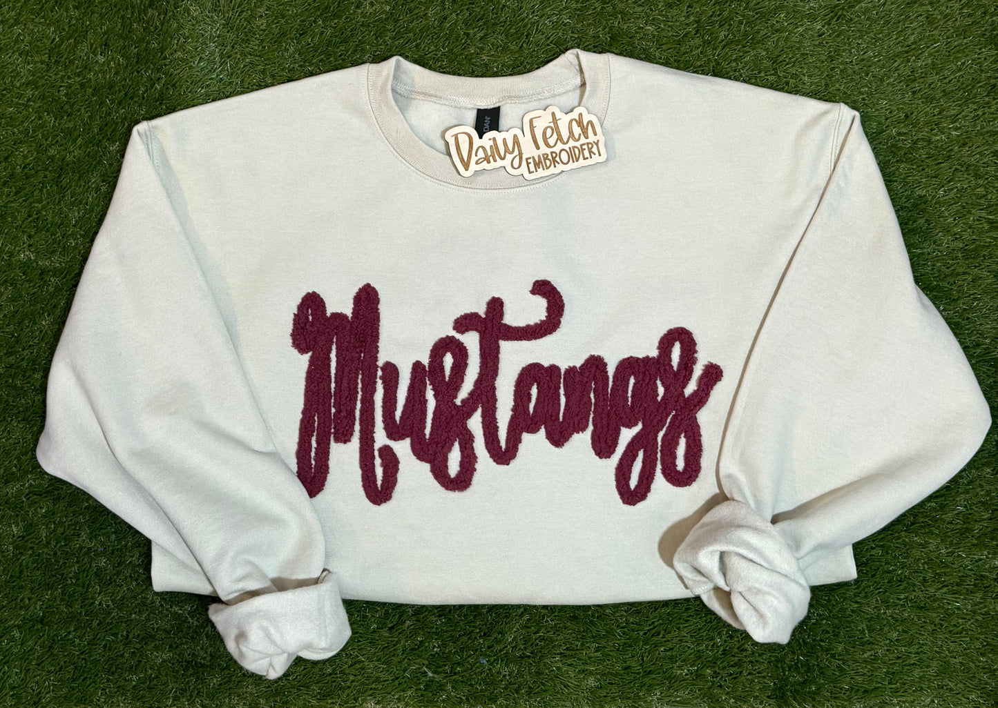 Mustangs Yarn Embroidered Sweatshirt