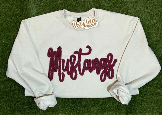 Mustangs Yarn Embroidered Sweatshirt