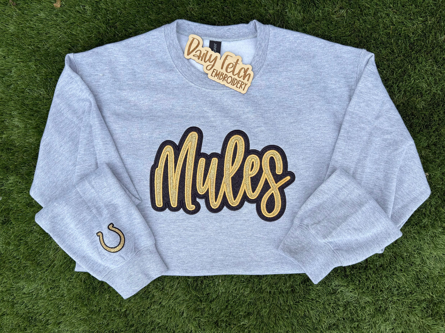 Mules Vinyl Embroidered Sweatshirt