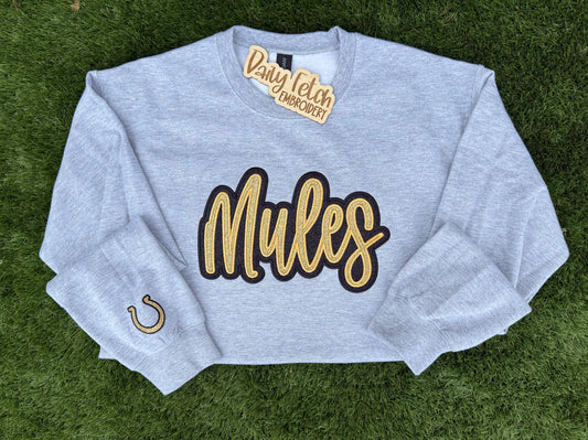 Mules Vinyl Embroidered Sweatshirt