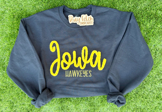 Iowa Hawkeyes Yarn Embroidered Sweatshirt