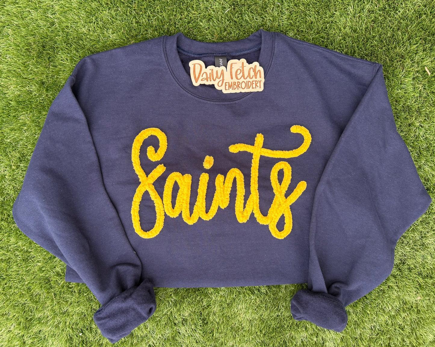 Saints Yarn Embroidered Sweatshirt