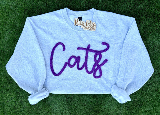 Cats Yarn Embroidered Sweatshirt