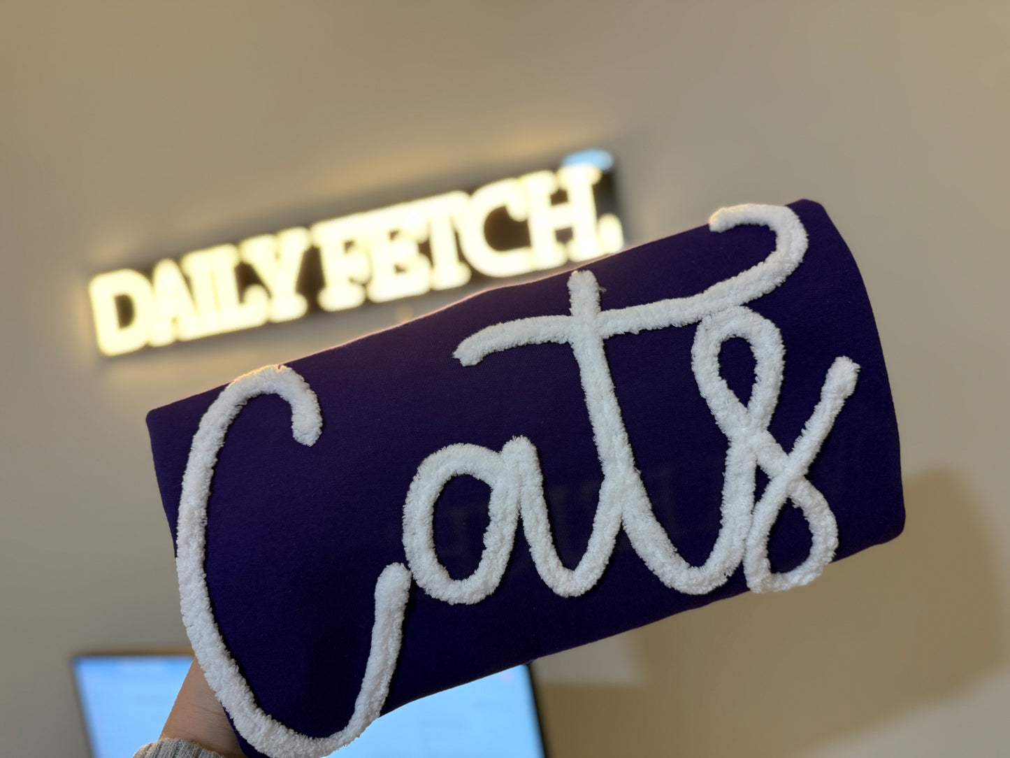 Cats Yarn Embroidered Sweatshirt