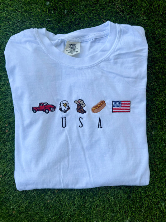 USA Embroidered Tee