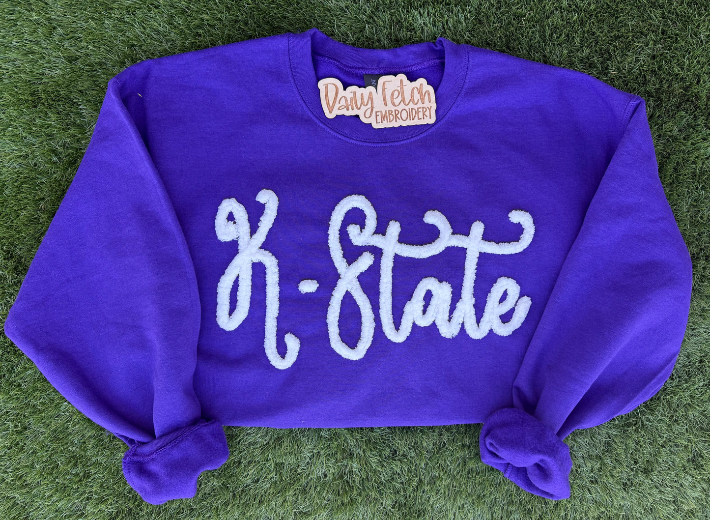 K-State Yarn Embroidered Sweatshirt