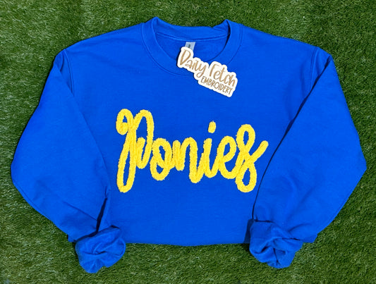 Ponies Yarn Embroidered Sweatshirt