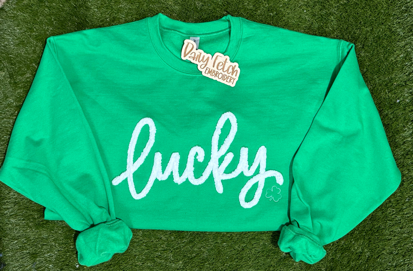 Lucky Embroidered Crew
