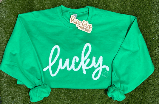 Lucky Embroidered Crew