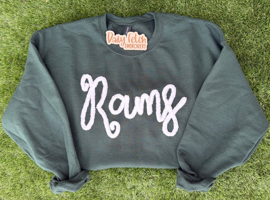 Rams Embroidered Yarn Sweatshirt