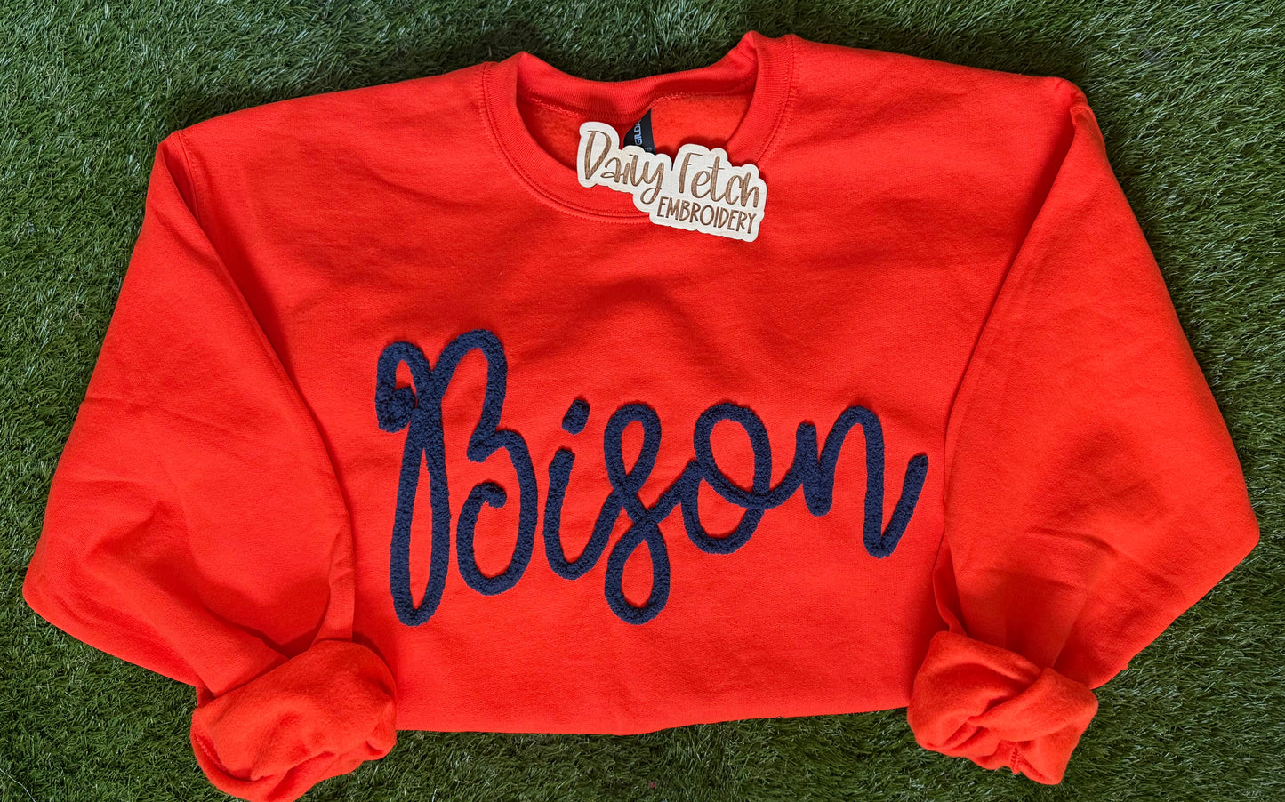Bison Embroidered Yarn Sweatshirt